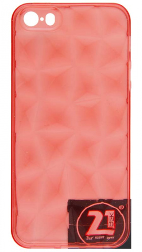 Силиконовый чехол для Apple iPhone 5/5S/SE призма красный прозрачный