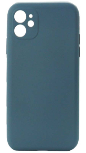 Силиконовый чехол Soft Touch для Apple iPhone 11 с защитой камеры серо-голубой